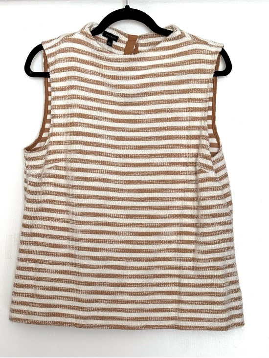 Talbots Tops - Talbots Sunset Stripe Button Detail Funnel Neck Shell Size Large